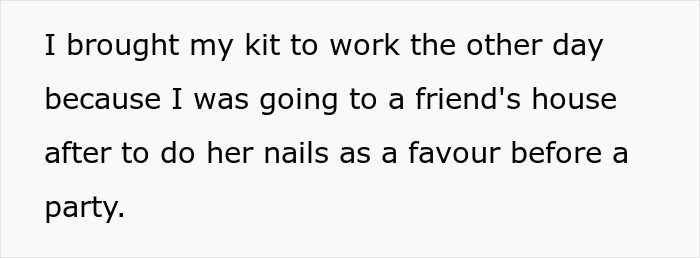 "She's Being A Complete Clown": Woman Is Furious And Offended Coworker Won't Give Free Manicure "She's Being A Complete Clown": Woman Is Furious And Offended Coworker Won't Give Free Manicure