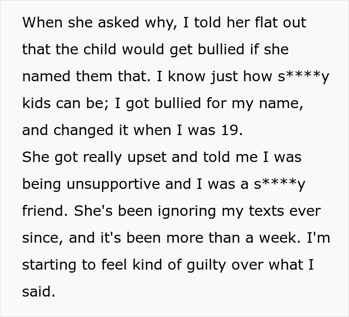 Woman Ignores Friend For A Week Because She's Convinced Her Kids Will Be Bullied For Their Names