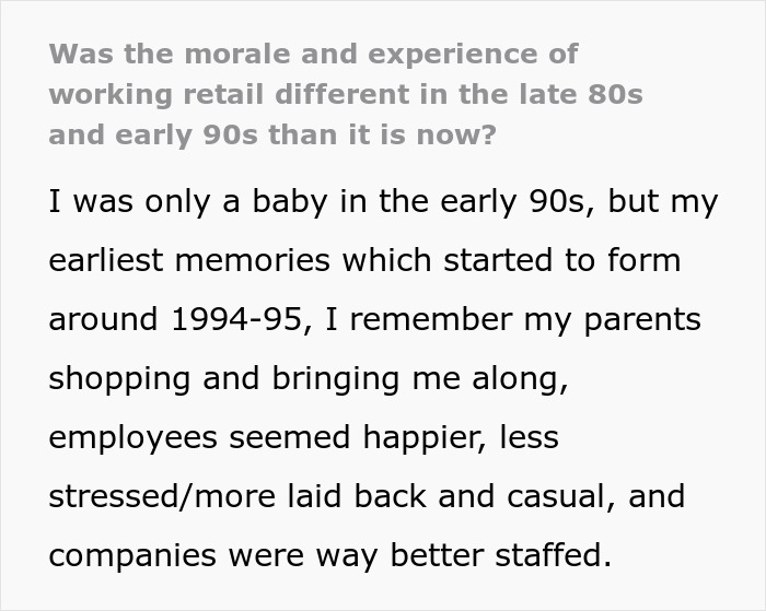 People Unveil The Sad Truth On How Working In Retail Has Changed Since The ’80s And ’90s
