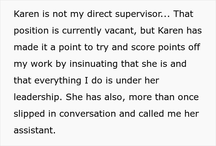 Power-Tripping Karen Acts Like A Coworker Is Her Assistant, Comes To Regret It