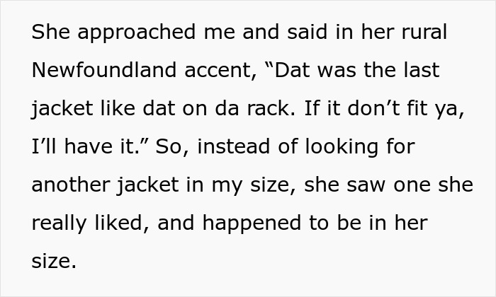 "The Jacket Fitted Me Perfectly": MIL Tries To Body Shame Woman, Regrets It "The Jacket Fitted Me Perfectly": MIL Tries To Body Shame Woman, Regrets It