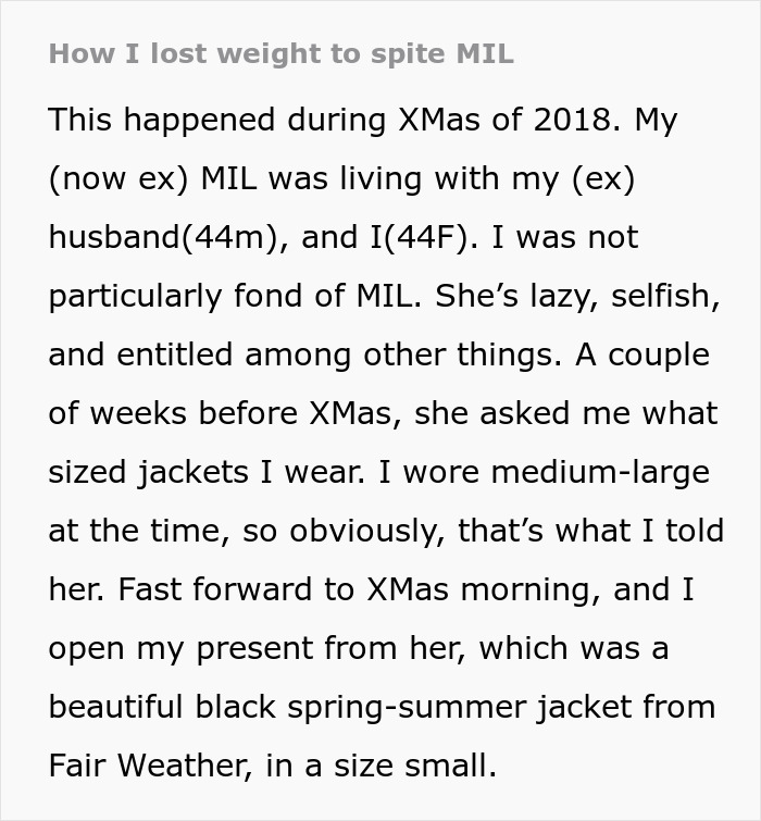"The Jacket Fitted Me Perfectly": MIL Tries To Body Shame Woman, Regrets It