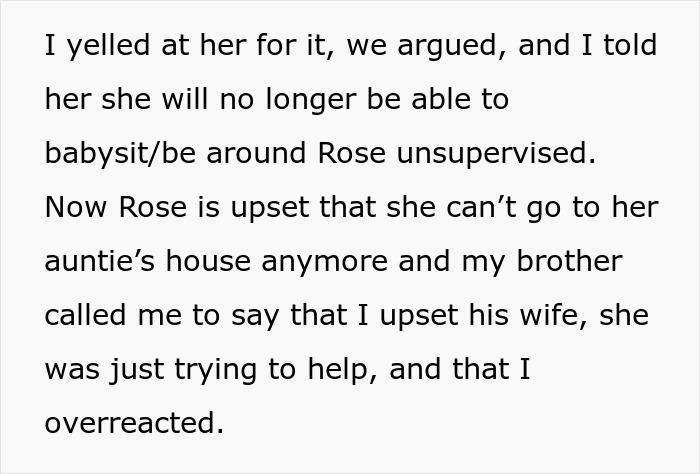 “AITA For Banning My SIL From Babysitting After She Put Breastmilk In My Child’s Ears” “AITA For Banning My SIL From Babysitting After She Put Breastmilk In My Child’s Ears”