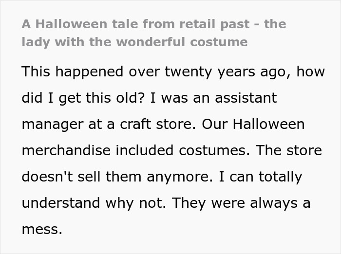 "She Was The Most Delusional Customer I Ever Had": Retail Tale About Return Of Used Costume