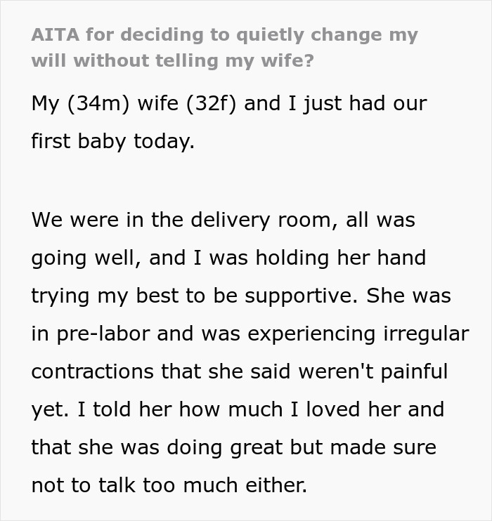 Woman Boots Husband From The Delivery Room, He Boots Her From His Will And Testament