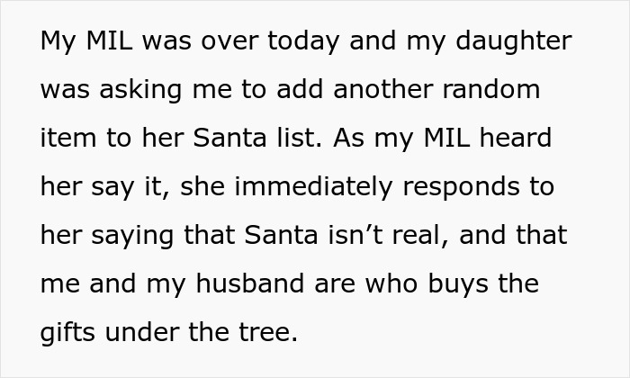 MIL Tells Granddaughter Santa “Isn’t Real”, Gets Arrested After Things Escalate