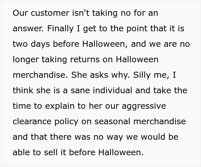 "She Was The Most Delusional Customer I Ever Had": Retail Tale About Return Of Used Costume "She Was The Most Delusional Customer I Ever Had": Retail Tale About Return Of Used Costume