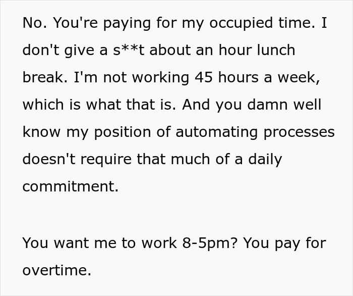 Employee Thinks Paid Lunch Their Hill To Die On, And The Internet, As It Turns Out, Is Very Divided Employee Thinks Paid Lunch Their Hill To Die On, And The Internet, As It Turns Out, Is Very Divided
