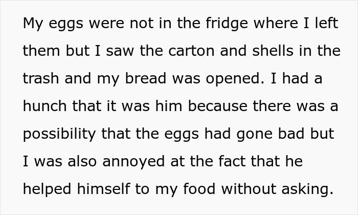 "AITA For 'Poisoning' Housemate Who Ate My Food Without My Permission And Ended Up In The ER?" "AITA For 'Poisoning' Housemate Who Ate My Food Without My Permission And Ended Up In The ER?"