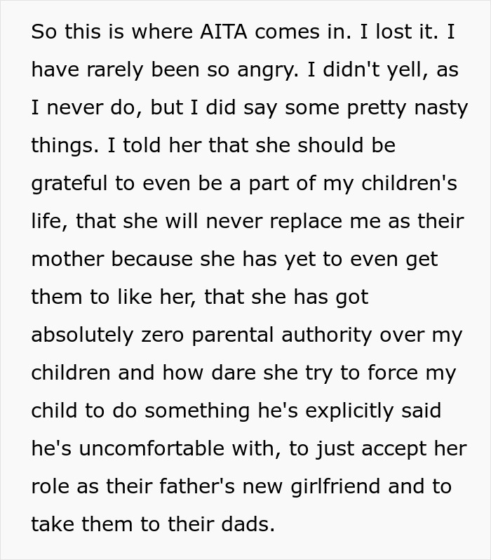 9 Y.O. Won't Call Dad's GF 'Mom', She Refuses To Drive Until The Kid Does, Bio Mom Loses It 9 Y.O. Won't Call Dad's GF 'Mom', She Refuses To Drive Until The Kid Does, Bio Mom Loses It