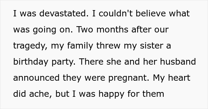 “AITA For Walking Out Of My Sister’s Birthday Party After She Announced She Was Pregnant?” “AITA For Walking Out Of My Sister’s Birthday Party After She Announced She Was Pregnant?”