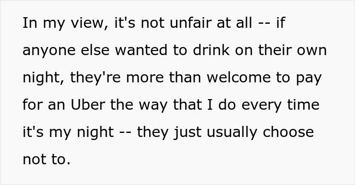 Person Enjoys Drinks On Their DD Nights As They Can’t Operate A Vehicle, Gets Under A Friend’s Skin Person Enjoys Drinks On Their DD Nights As They Can’t Operate A Vehicle, Gets Under A Friend’s Skin