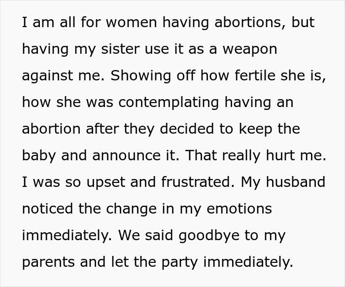 “AITA For Walking Out Of My Sister’s Birthday Party After She Announced She Was Pregnant?” “AITA For Walking Out Of My Sister’s Birthday Party After She Announced She Was Pregnant?”