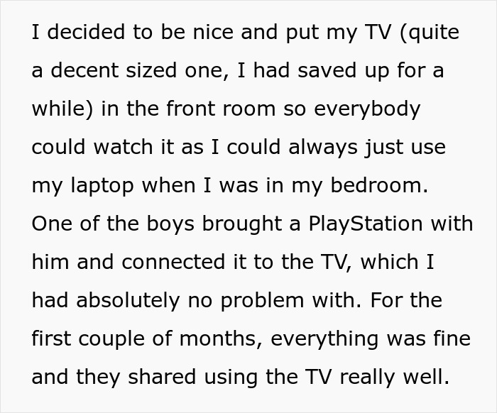 Woman Teaches Entitled Housemates A Lesson After They Start Policing Her Use Of Her Own TV