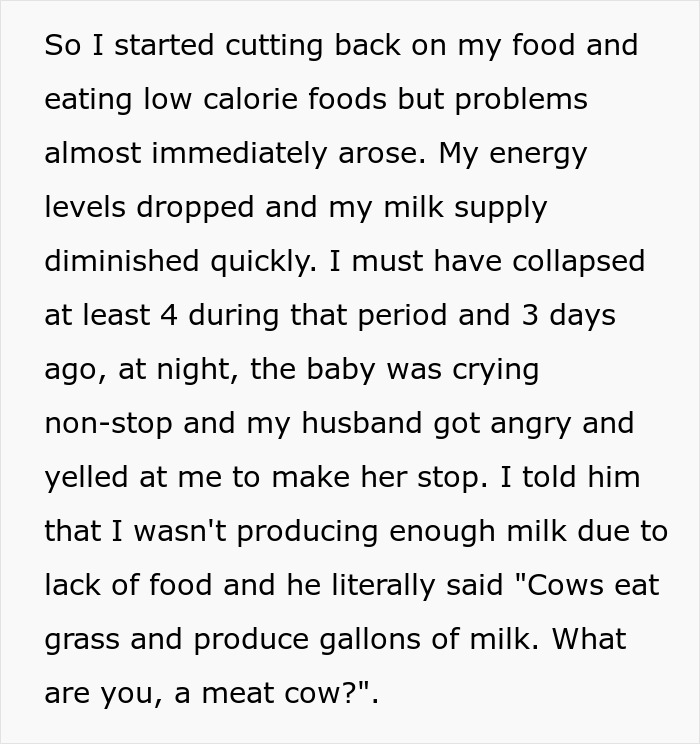 Husband Throws Away Breastfeeding Wife's Food And Demands Her To Lose Weight, She Leaves Him Instead
