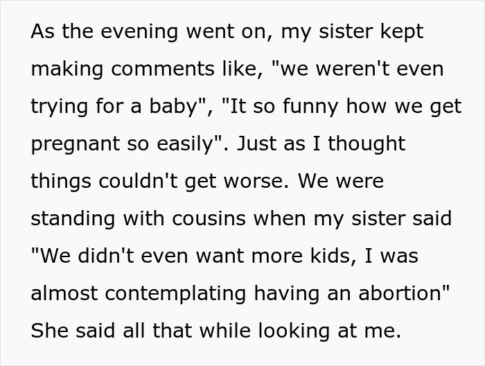 “AITA For Walking Out Of My Sister’s Birthday Party After She Announced She Was Pregnant?” “AITA For Walking Out Of My Sister’s Birthday Party After She Announced She Was Pregnant?”