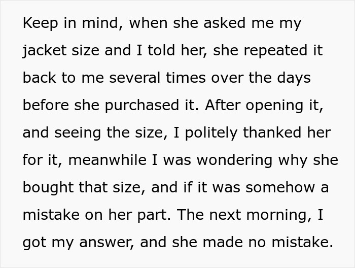 "The Jacket Fitted Me Perfectly": MIL Tries To Body Shame Woman, Regrets It "The Jacket Fitted Me Perfectly": MIL Tries To Body Shame Woman, Regrets It