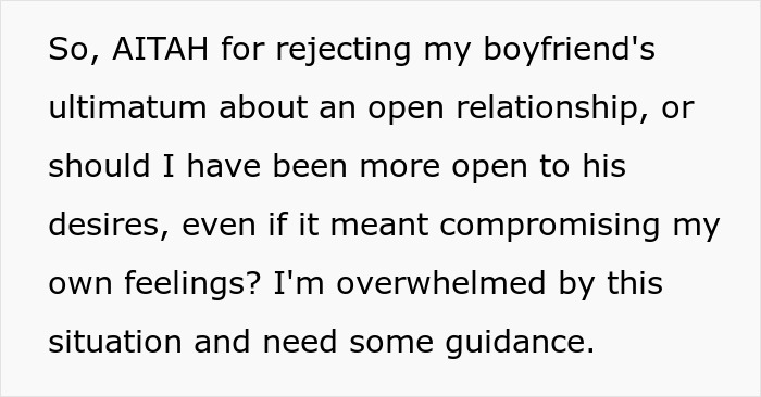 "Don't Want To Lose Our Relationship": GF Refuses Open Relationship, Drama Ensues "Don't Want To Lose Our Relationship": GF Refuses Open Relationship, Drama Ensues