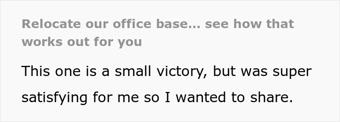Guy Finds A Perfect Loophole After 'Karen' Boss Relocates Their Office Guy Finds A Perfect Loophole After 'Karen' Boss Relocates Their Office