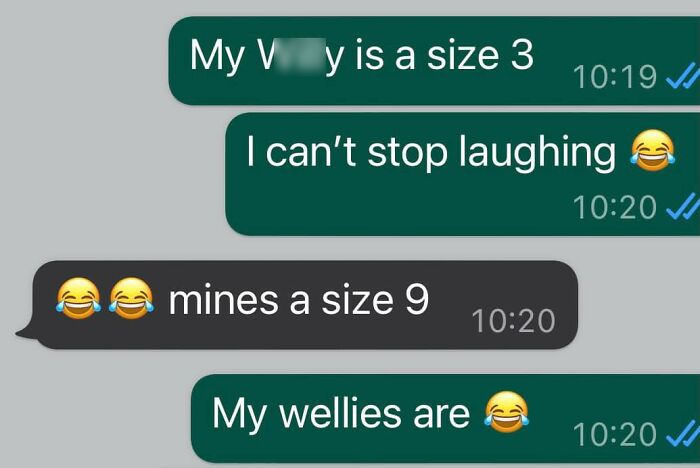 Husband Is Buying Me New Wellington Boots So I Checked Size And Used Voice Texting