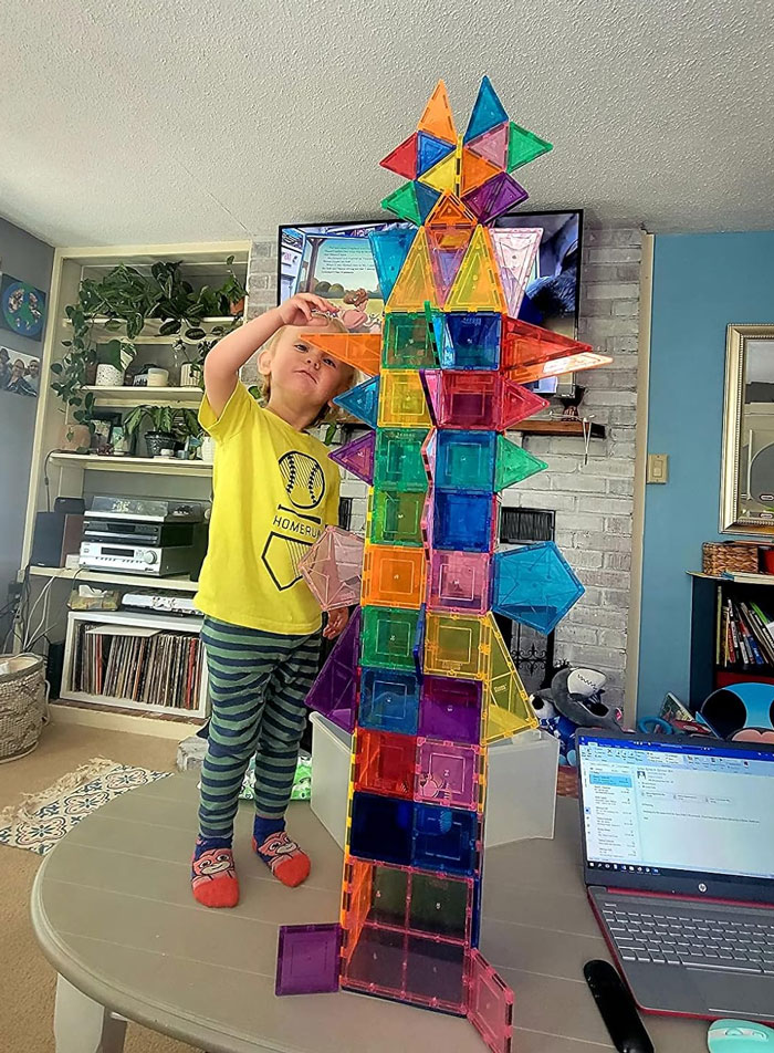 100 Piece Magnetic Tiles Building Set: For a cool deal, a playtime staple that'll give your kiddos (or yourself, no judgment) hours of creative and educational fun. Trust me, it's the must-have building set that'll never go out of style.