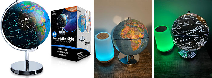 Illuminated Globe Of The World With Stand: For an enchanting and educational journey around the Earth and through constellations, doubling up as a desk decor and a wonderful nightlight.