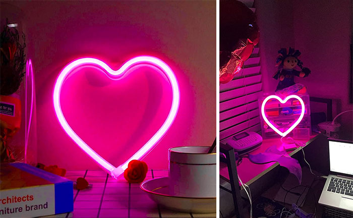 Pink Heart Neon Sign: That makes the perfect gift, casting a warm, soft glow that creates a cozy environment in any room - ideal for sleepovers, parties, or just as a super cool nightlight in your child's bedroom.
