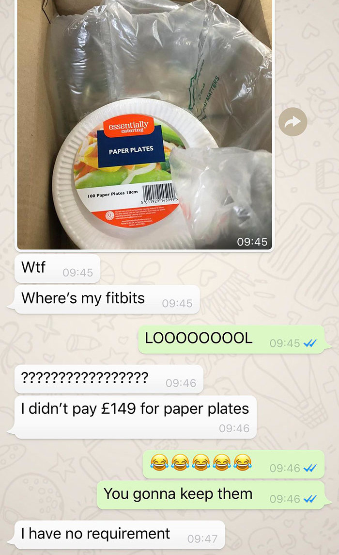 My Friend Ordered Two Fitbits During The Amazon Black Friday Sale, But Got Paper Plates Instead