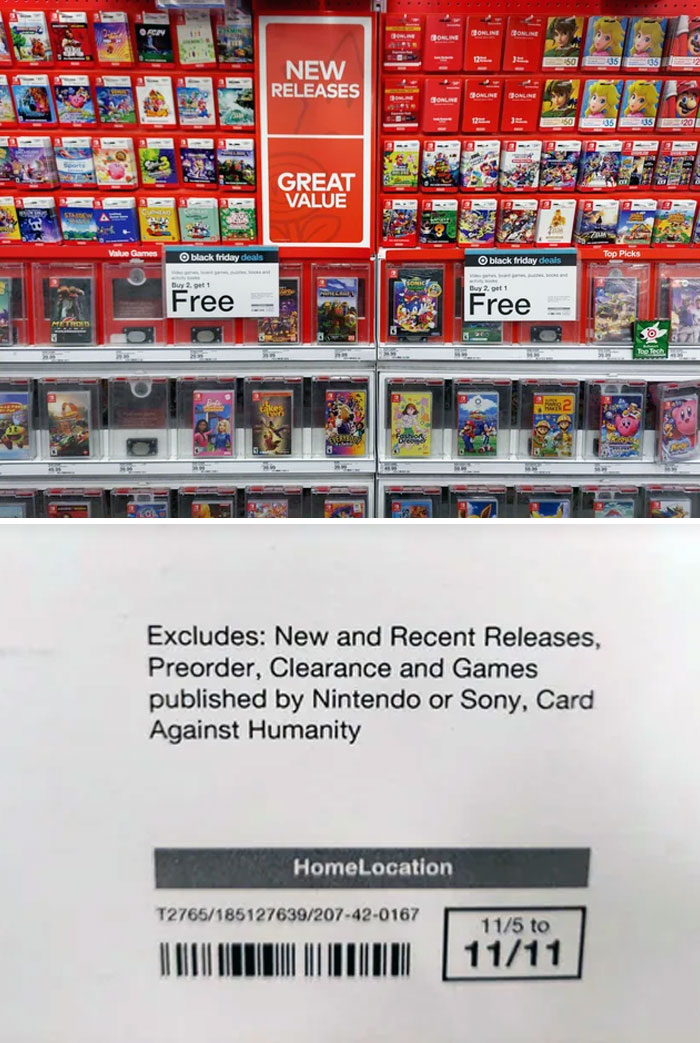 Target Has These Up All Over Their Electronics Section. Guess Which Games Are Specifically Excluded From The Offer