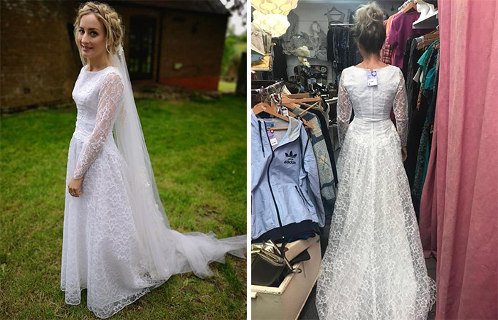 Bride Goes Viral For Choosing A $43 Charity Shop Dress As Her Wedding Gown