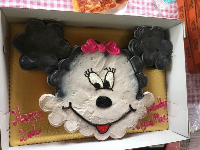 My Daughters 2nd Birthday Cake. Minnie’s Eye Looks Like It’s About To Fall Off