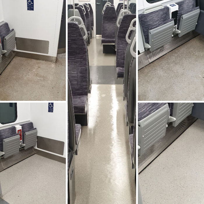 I Clean Trains For A Living, Heres A Before And After Of The Floor On One Of Our Units