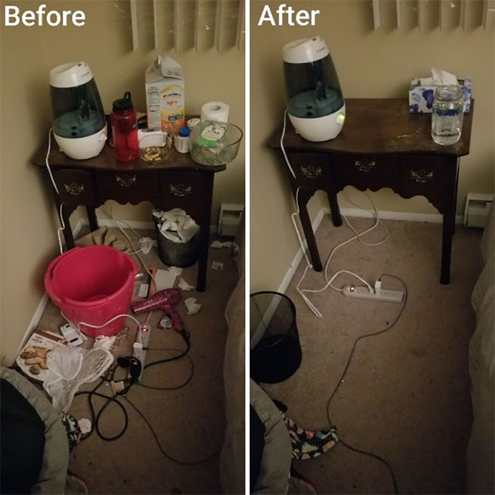 I Started A Daily 5-Minute Cleanup Challenge And Take Before And After Photos To See How Much Change I Can Make In That Short Time