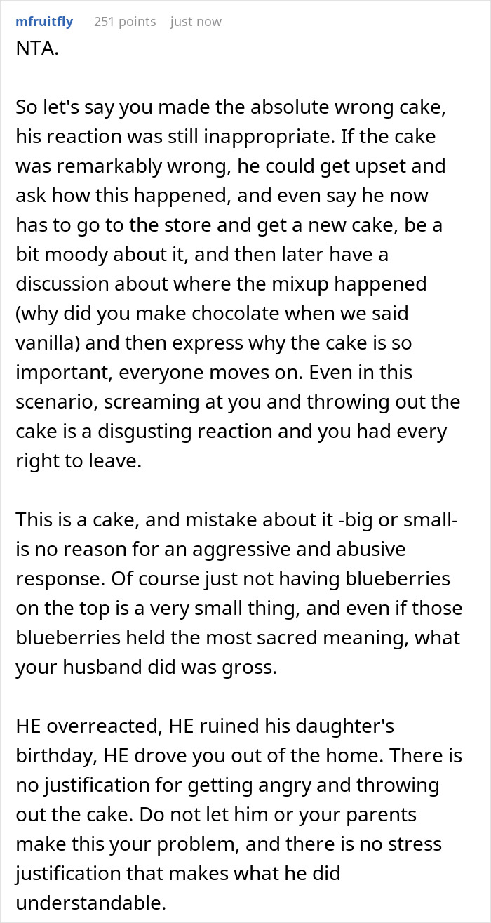 Man Dubs Wife An Overreactor After She Leaves When He Tosses A Cake She Made For Stepkid