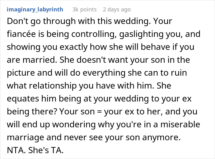 People Tell This Dad To Run From Fiancée After She Freaked Out Over His Son Being In The Wedding People Tell This Dad To Run From Fiancée After She Freaked Out Over His Son Being In The Wedding