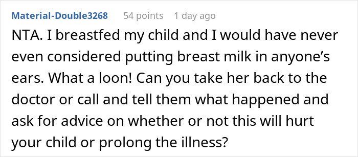 “AITA For Banning My SIL From Babysitting After She Put Breastmilk In My Child’s Ears” “AITA For Banning My SIL From Babysitting After She Put Breastmilk In My Child’s Ears”
