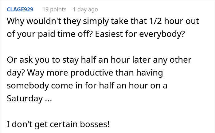 Person Maliciously Complies With A Stupid Work Policy By Coming To Work For Only 30 Minutes Person Maliciously Complies With A Stupid Work Policy By Coming To Work For Only 30 Minutes