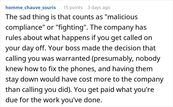 "I Know It's Your Day Off, But": Employee Shows Boss Why Not To Call Them On Their Days Off