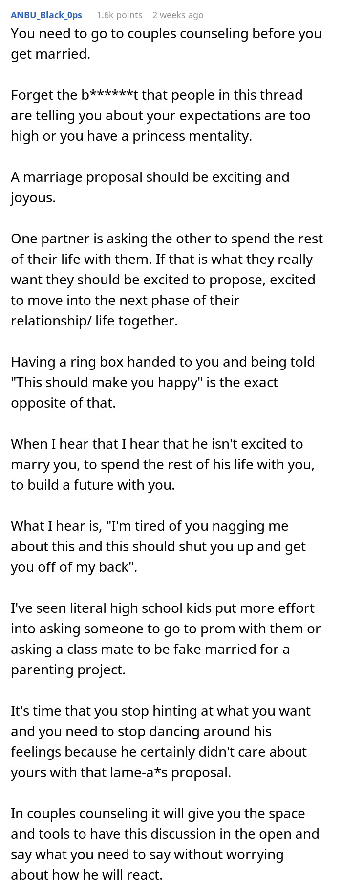 Woman Feels Guilty She Won't Be Able To Get Over Awful Proposal, People Tell Her To Run Woman Feels Guilty She Won't Be Able To Get Over Awful Proposal, People Tell Her To Run