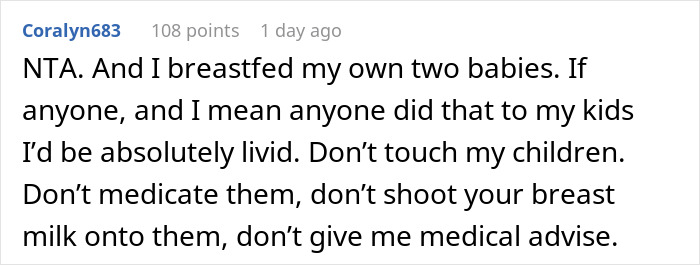 “AITA For Banning My SIL From Babysitting After She Put Breastmilk In My Child’s Ears” “AITA For Banning My SIL From Babysitting After She Put Breastmilk In My Child’s Ears”