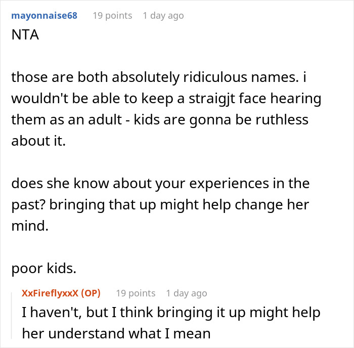 Woman Ignores Friend For A Week Because She's Convinced Her Kids Will Be Bullied For Their Names
