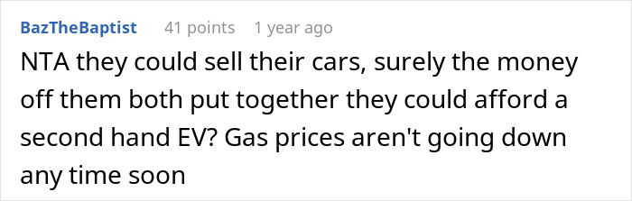 "Sister Says They Can No Longer Afford Gas": Woman Begs Bro To Use His Electric Car, Gets A No