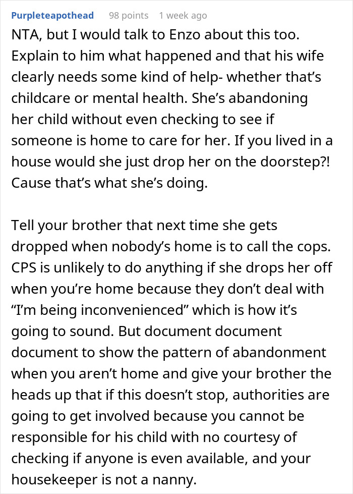 “She Burst Into Tears And Begged Me To Help”: Woman Threatens To Call CPS On Sister-In-Law “She Burst Into Tears And Begged Me To Help”: Woman Threatens To Call CPS On Sister-In-Law
