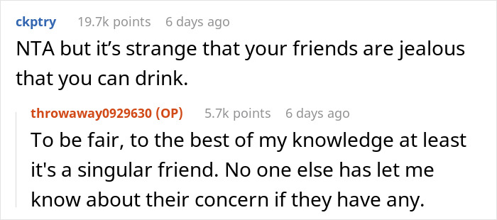 Person Enjoys Drinks On Their DD Nights As They Can’t Operate A Vehicle, Gets Under A Friend’s Skin Person Enjoys Drinks On Their DD Nights As They Can’t Operate A Vehicle, Gets Under A Friend’s Skin
