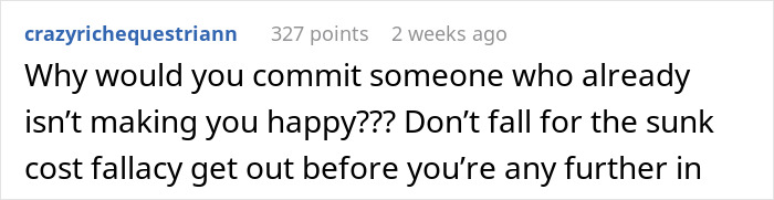 Woman Feels Guilty She Won't Be Able To Get Over Awful Proposal, People Tell Her To Run Woman Feels Guilty She Won't Be Able To Get Over Awful Proposal, People Tell Her To Run