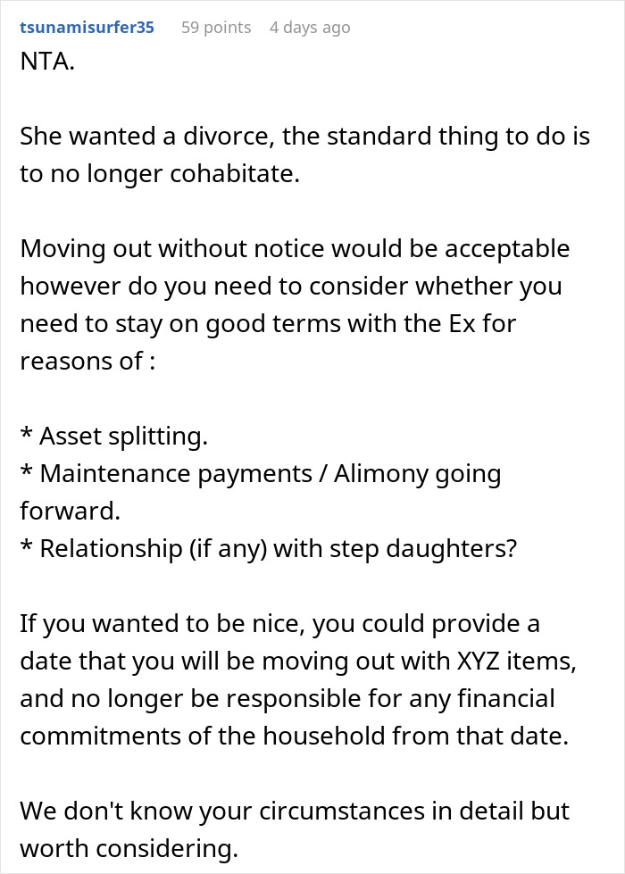 Wife Asks For Divorce After 15 Years, Expects Partner To Continue Living With Her