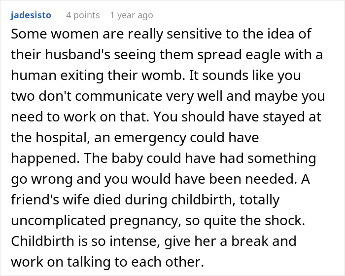 Guy Leaves Instead Of Waiting Around After Wife Bans Him From The Delivery Room, She's Furious Guy Leaves Instead Of Waiting Around After Wife Bans Him From The Delivery Room, She's Furious