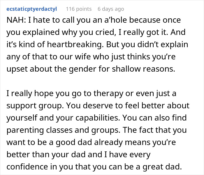 Woman Catches Husband Crying After Gender Reveal, Sends Him To Sleep On The Couch Woman Catches Husband Crying After Gender Reveal, Sends Him To Sleep On The Couch