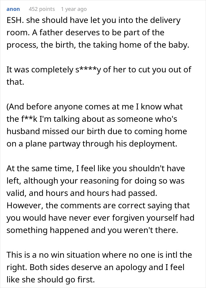 Guy Leaves Instead Of Waiting Around After Wife Bans Him From The Delivery Room, She's Furious Guy Leaves Instead Of Waiting Around After Wife Bans Him From The Delivery Room, She's Furious
