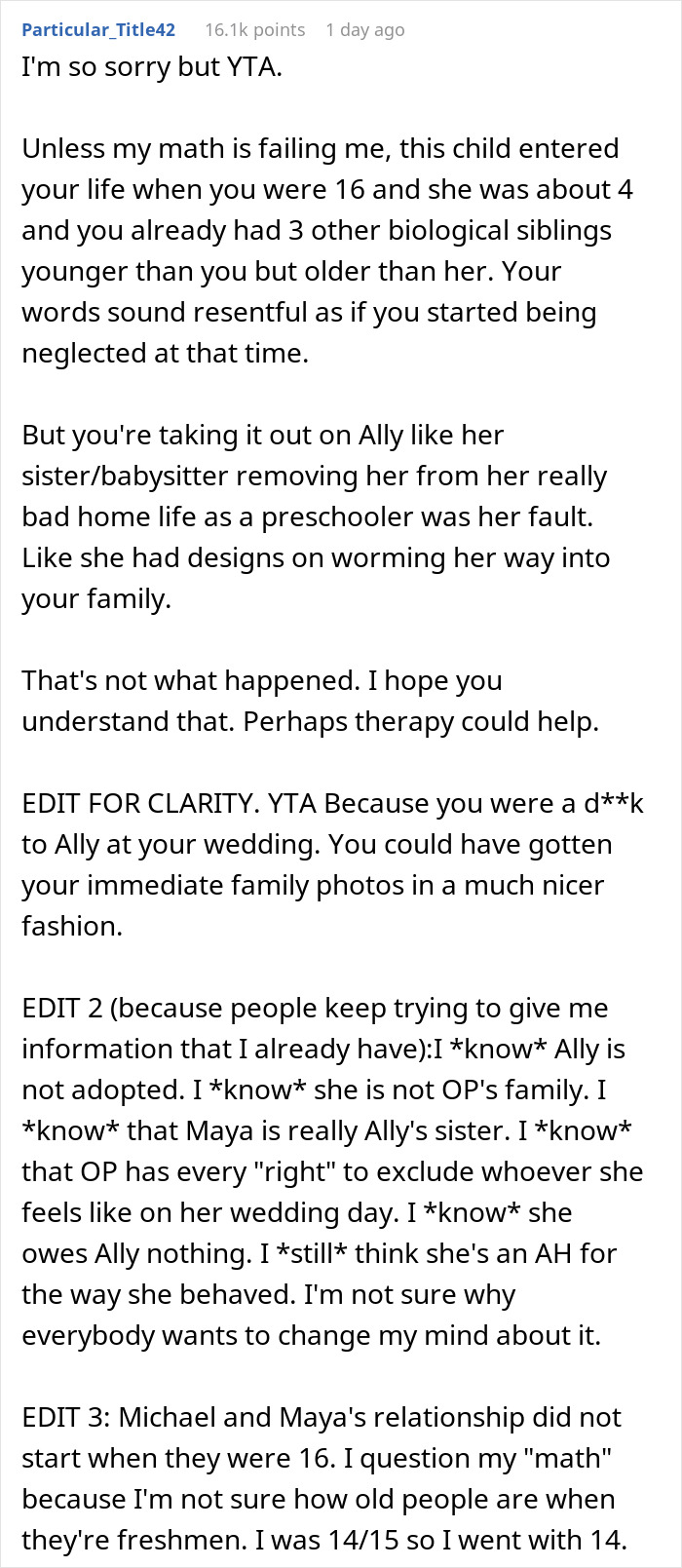 Woman Doesn’t See Girl Her Parents Took In As Family, Wants Family Wedding Picture Without Her Woman Doesn’t See Girl Her Parents Took In As Family, Wants Family Wedding Picture Without Her